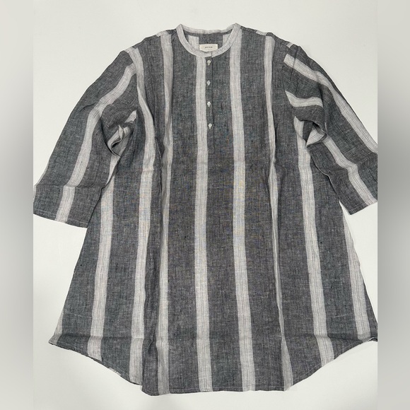 Jess Brown Striped Linen Atelier Tunic In Grey Size 1 NEW - Picture 3 of 4
